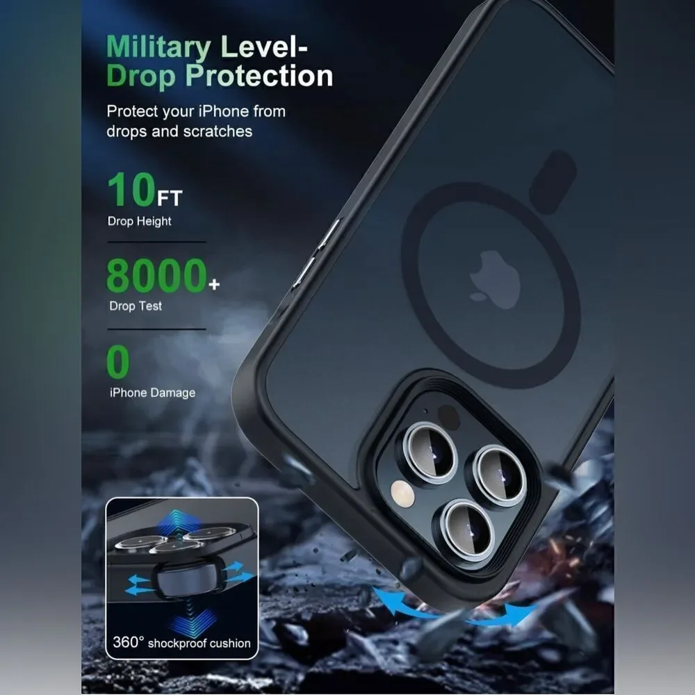 Heavy Duty Protective Magnetic Case for iPhone 14, 14 Pro, 14 Pro Max